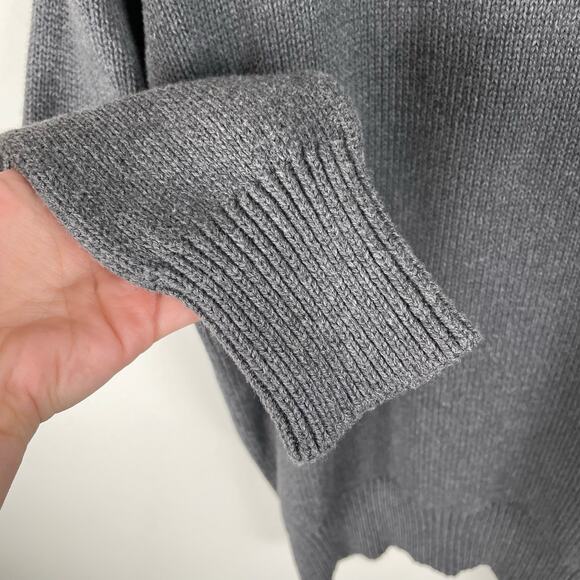 Madewell Chunky Rib Knit Turtleneck Sweater Gray Heather Graphite 100% Cotton - Picture 5 of 10